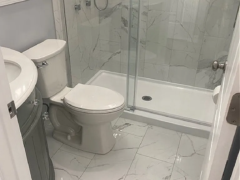 Itaiian Carrera marble bathroom.