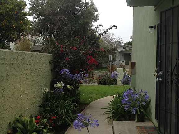 front lawn with gardener