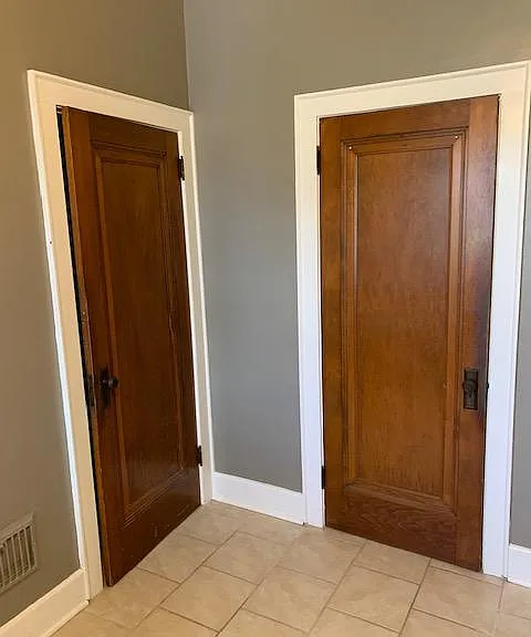 TWO pantries in kitchen with shelves