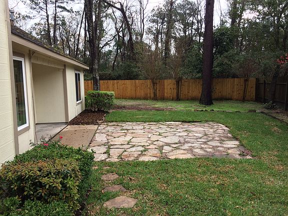Back yard stone patio 