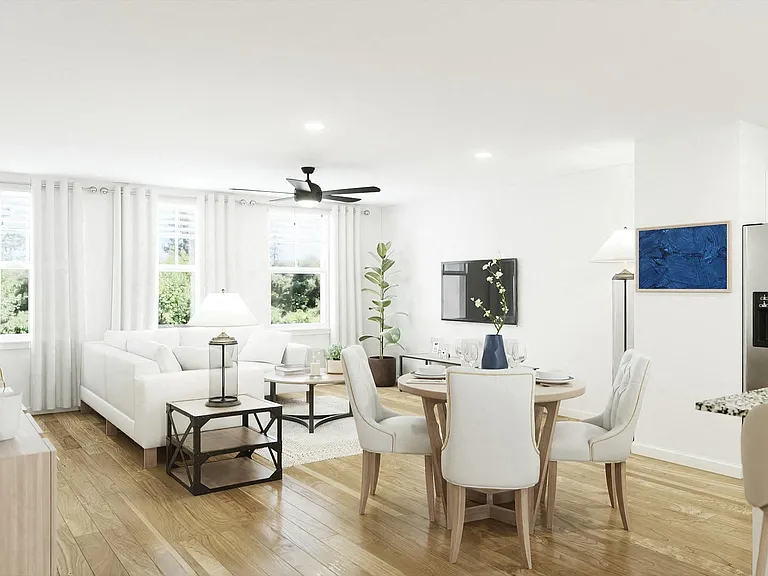 A refined living area offering a graceful view of the home's living and dining space