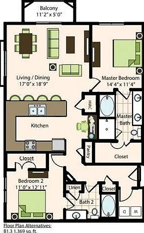 B1.2 | 2x2 | 1359 sq ft B1.2 | 2x2 | 1359 sq ft