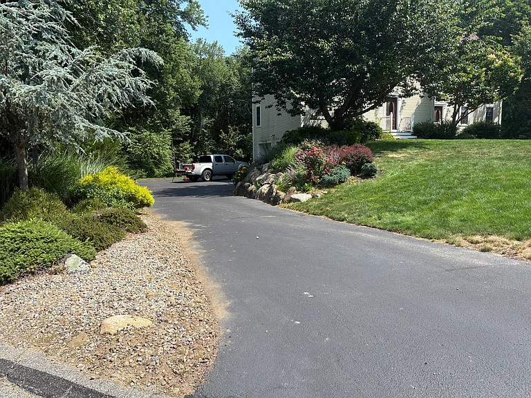 Driveway and two car garage
