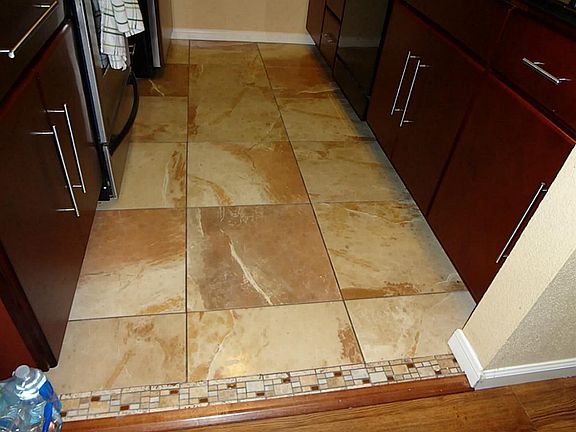 travertine in kitchen floor