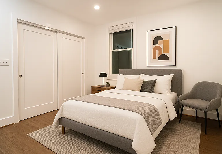 Master Bedroom with AI staging