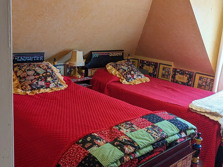 Two twin beds and linens included