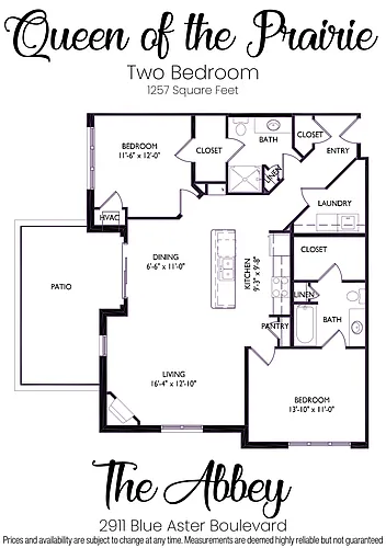 Floor plan Queen of the Prairie