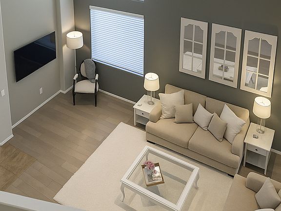 View to living room from stairs