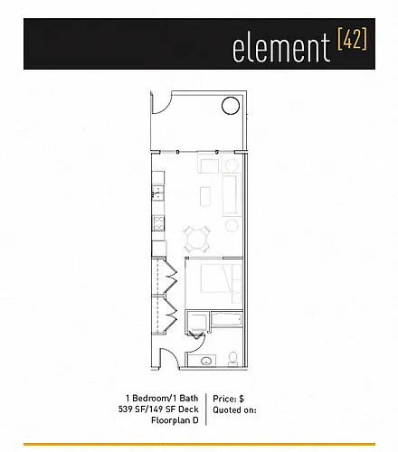 Floor plan 1X1 - D