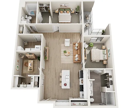 Floor plan Rainier (+ Den)