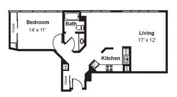 Apartment 1134 - 917 SqFt- A9 Floorplan