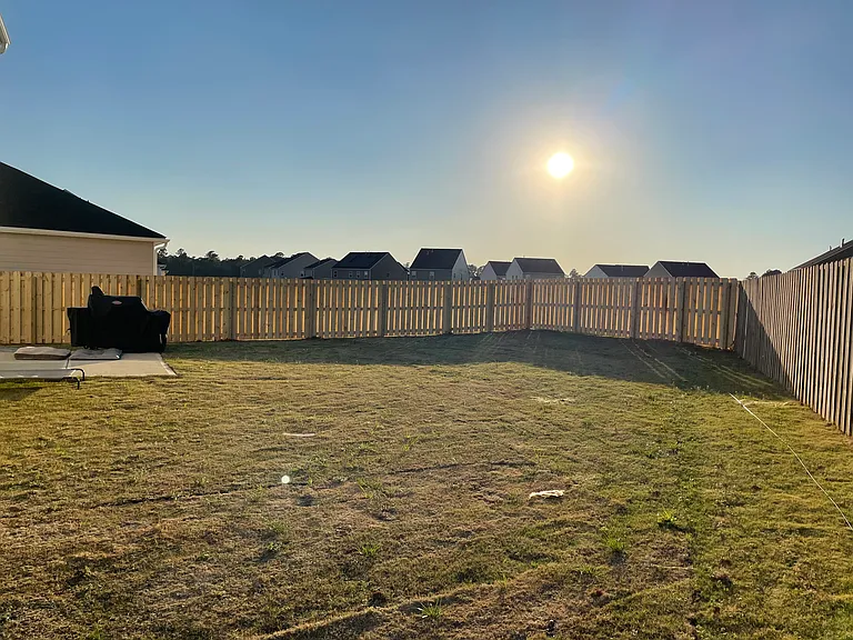 Fenced in backyard
