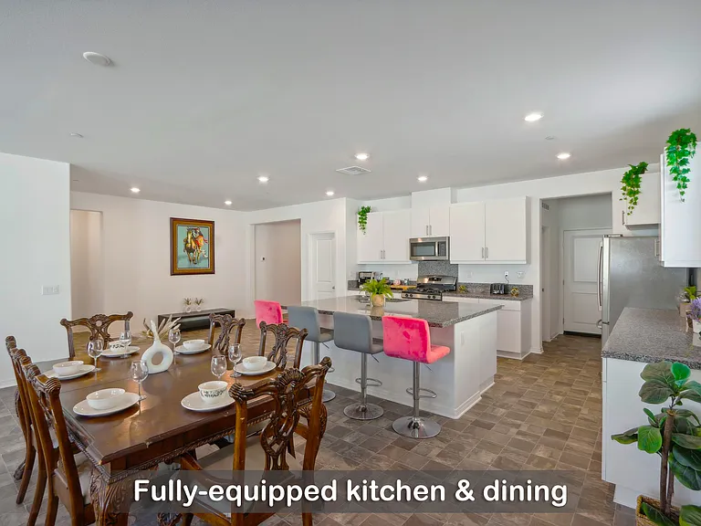 Our well-stocked and spacious kitchen is the perfect place for your cooking.