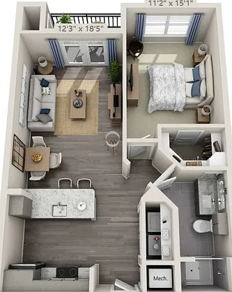 Floor plans are artist's rendering. All dimensions are approximate. Actual product and specifications may vary in dimension or detail. Not all features are available in every apartment. Prices and availability are subject to change. Floor plans are artist