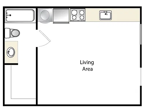 Floor plan Studio, 1 Bathroom S13