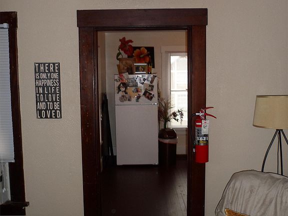 Looking into kitchen from living room