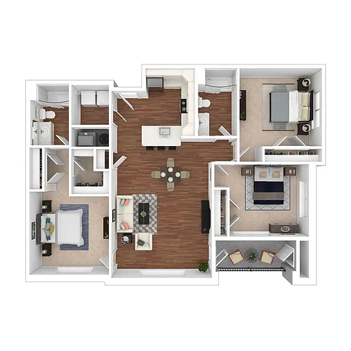 Floor plan D-1 - 3 Bed