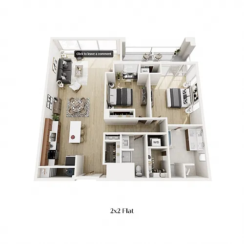 Floor plan Two Bedroom Two Bathroom Flat