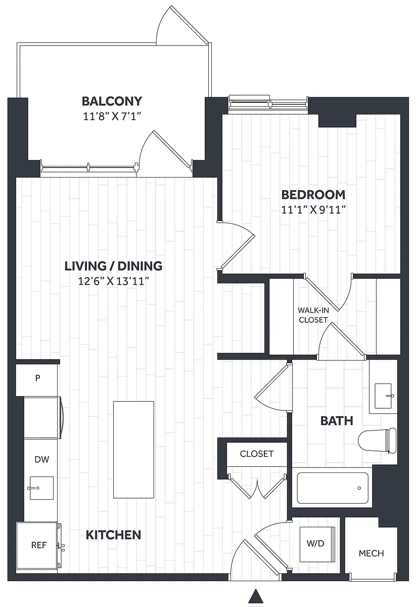 Floor plan 1 Bed/1 Bath - Stratos - AA08
