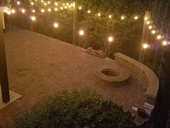 Lighted Firepit/Sitting Wall
