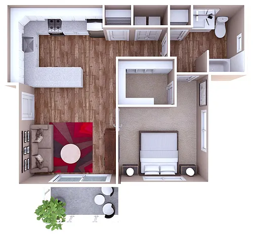 Floor plan Lilac 1x1