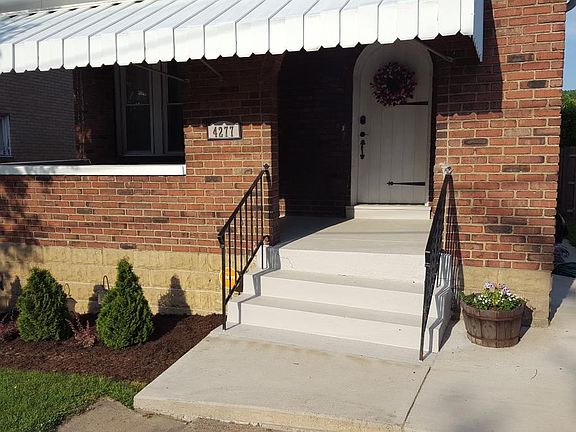Freshly painted front porch