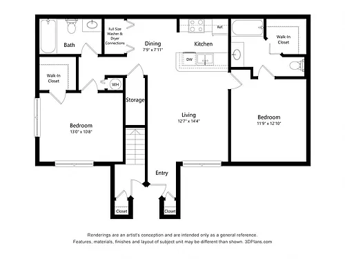 Floor plan Two Bedroom