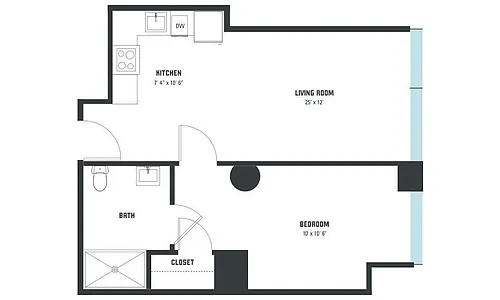 Floor plan A2 One Bedroom