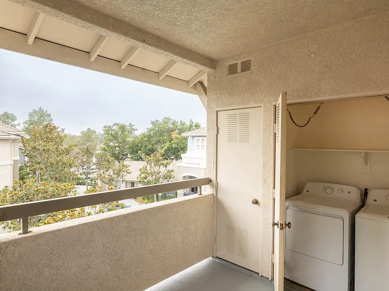 Balcony with In-home Washer and Dryer