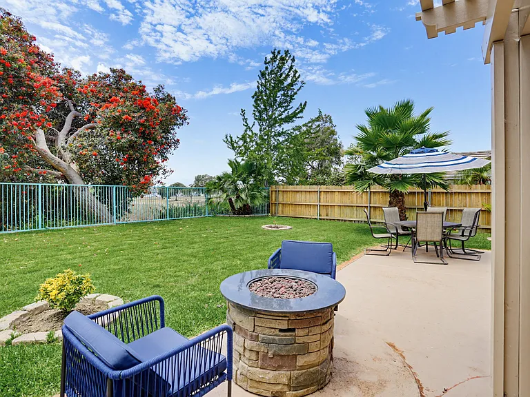 Back yard with fire pit