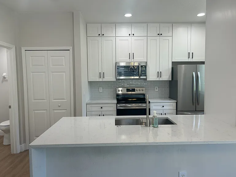 Kitchen and half bathroom