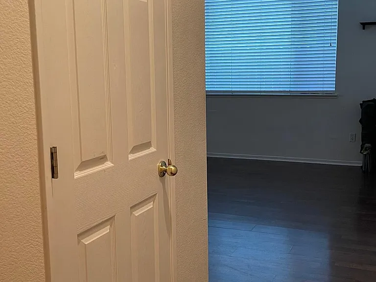 Additional storage space in the room hallway.
