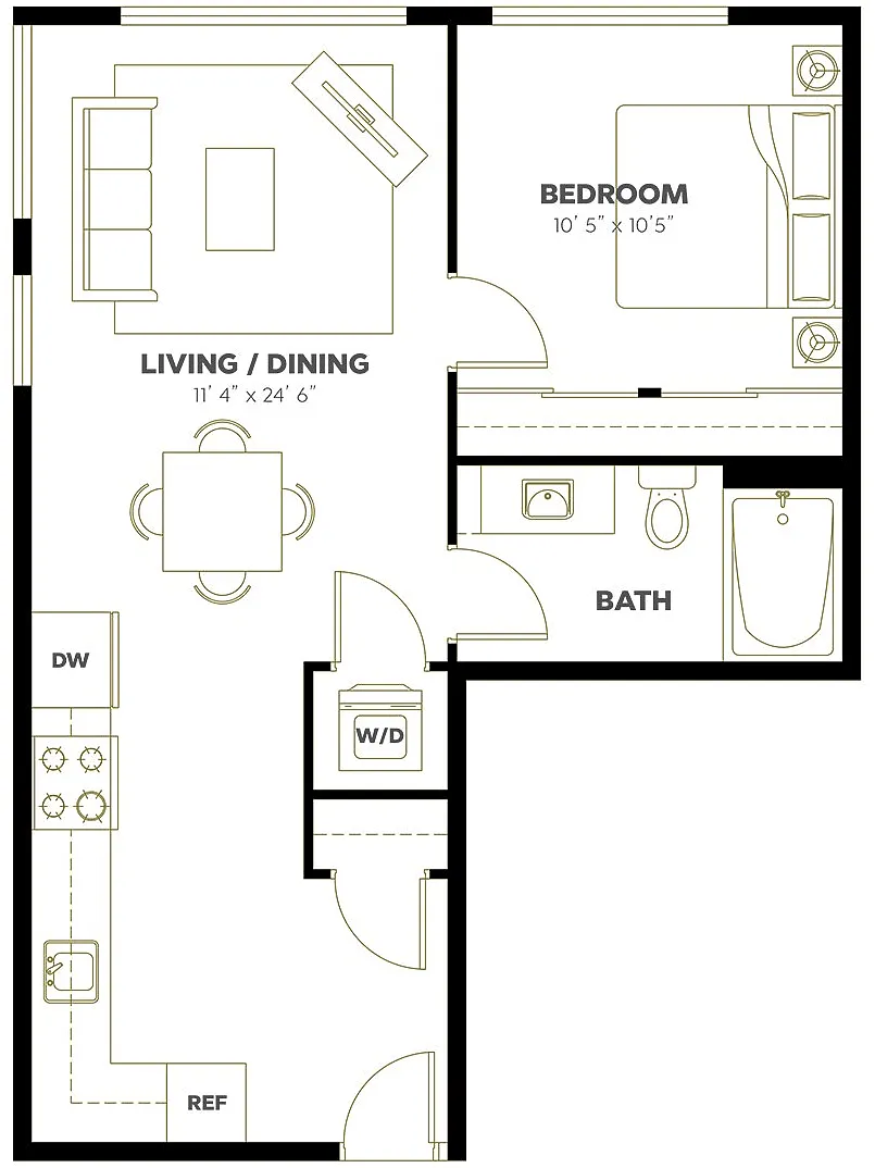 Floor plan 1X1 C6