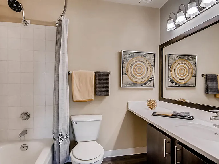A Typical Bathroom at Eagles Landing at Church Ranch Apartments