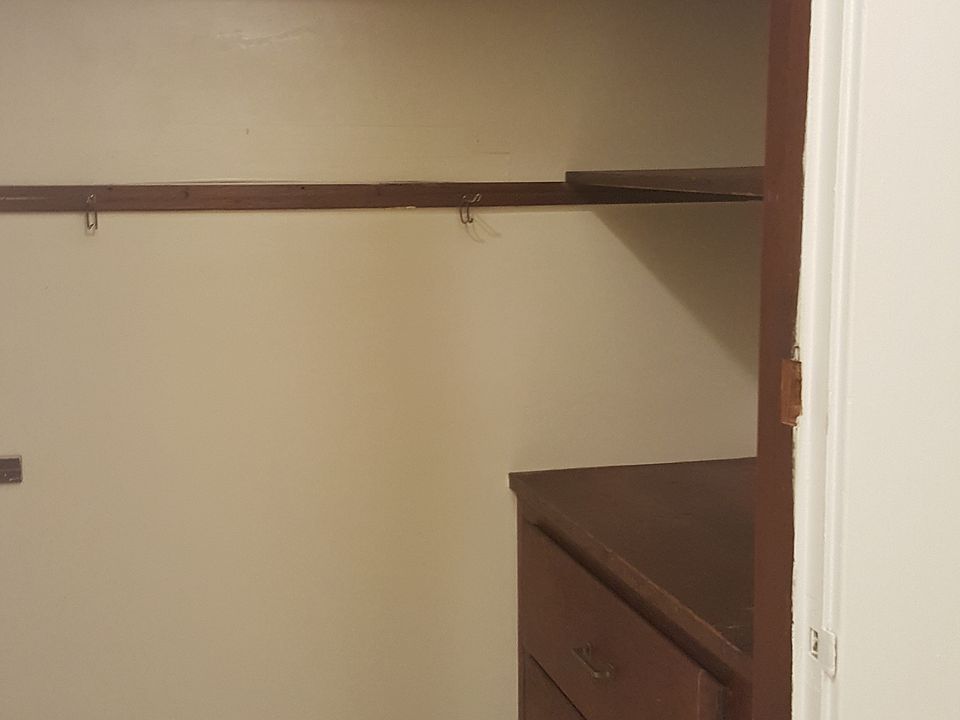 Closet space in the bathroom