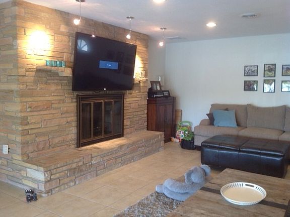 Living room with fireplace