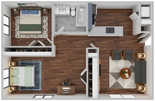 Floor plan 2 Bedroom, Income Restrictions