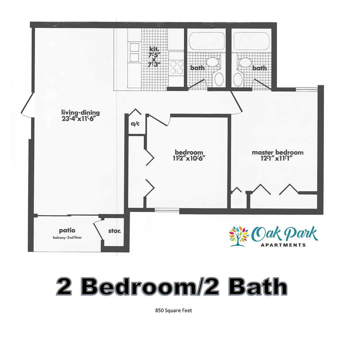 Floor plan 2 Bedroom - 2nd Floor