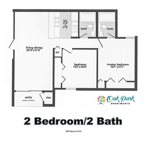 Floor plan 2 Bedroom - 1st Floor
