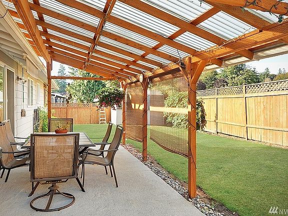 Covered patio with sunshades