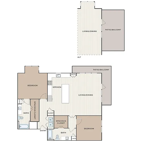 Floor plan Two Bedroom (B5)