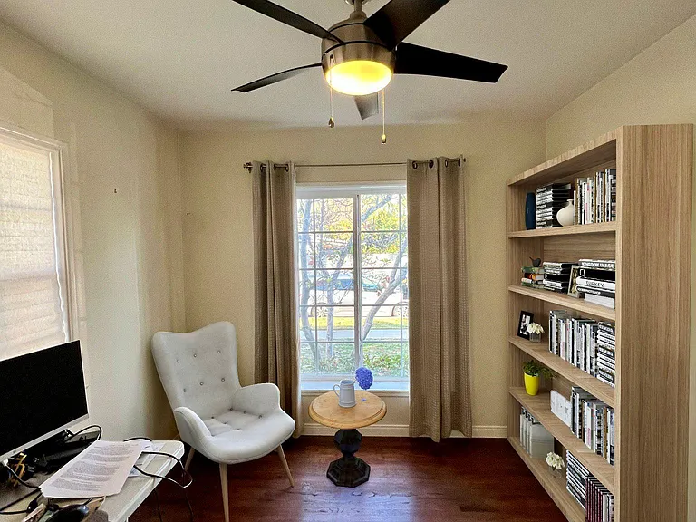 Bedroom, office space - virtually staged -hardwood floors