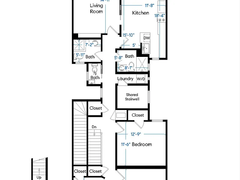 Floor plan with room dimensions