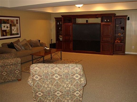 Finished Basement with Media Room, Bar, Bath and Bedroom