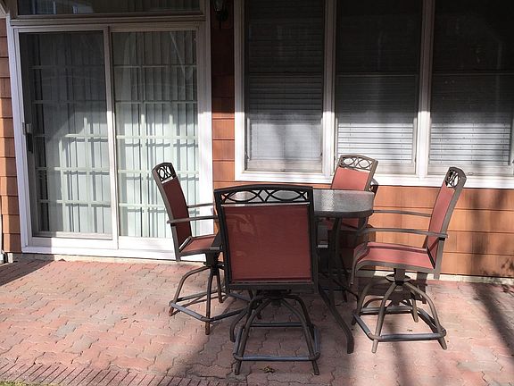 Patio with water view
