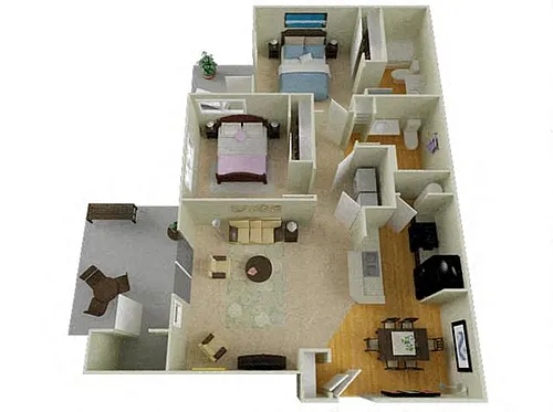 Floor plan Two Bed Two Bath B
