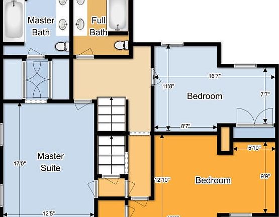 Upper level floor plan