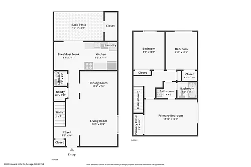 Floor plan 3 Bedroom Townhome