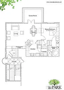 Floor plan One Bedroom, One Bath