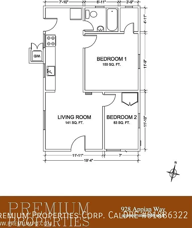 2 bed, 566 sqft, $2,295 — Photo 2